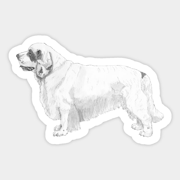 Clumber spaniel Sticker by doggyshop